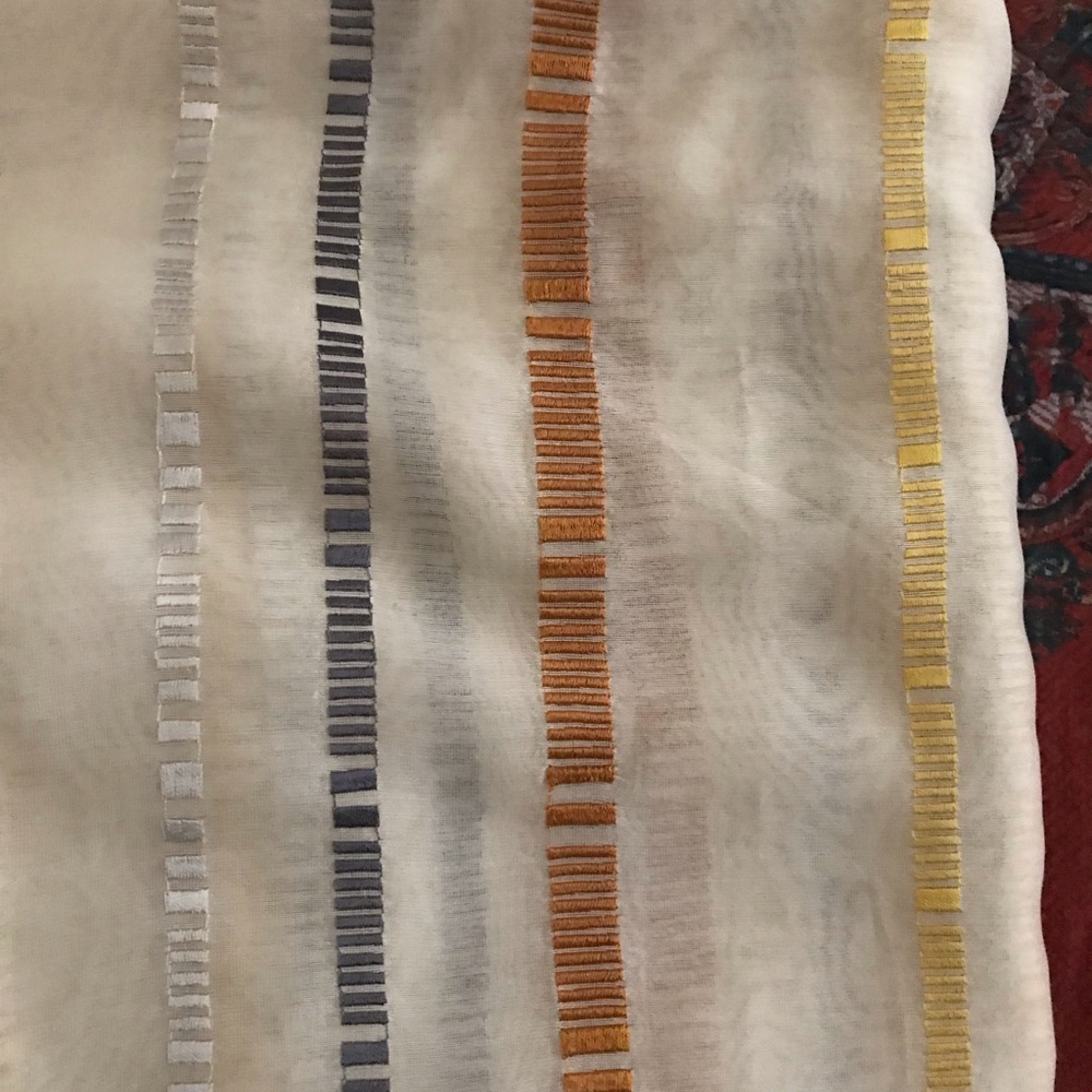 Cotton/silk embroidered sheer throw